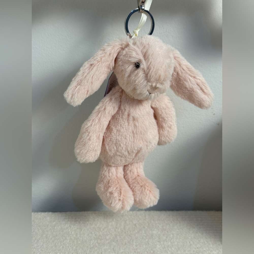 BNWT RARE Jellycat Bashful Blush Bunny Bag Charm Keychain Gift